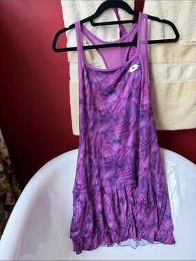 Lotus Activewear Women's Purple Printed Tennis Dress with sport bra L